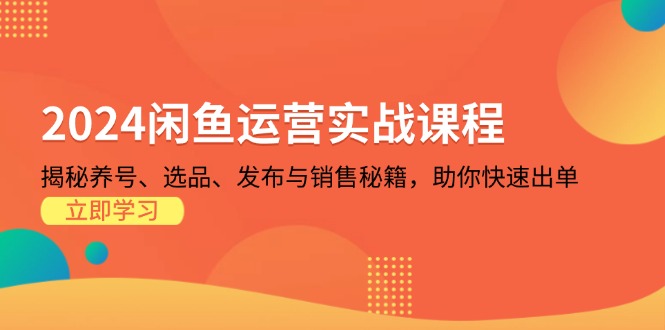 （13290期）2024闲鱼运营实战课程：揭秘养号、选品、发布与销售秘籍，助你快速出单_山林科技社-山林科技社