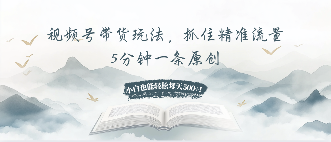 （13492期）视频号带货玩法，抓住精准流量，5分钟一条原创，小白也能轻松每天500+！_山林科技社-山林科技社