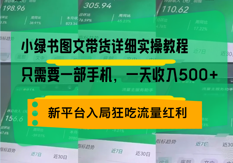 （13509期）小绿书图文带货详细实操教程，只需要一部手机，一天收入500+，轻松变现_山林科技社-山林科技社