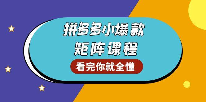 拼多多爆款矩阵课程：教你测出店铺爆款，优化销量，提升GMV，打造爆款群-山林科技社