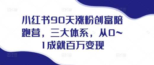 小红书90天涨粉创富陪跑营：三大体系助力从0到1实现百万变现-山林科技社