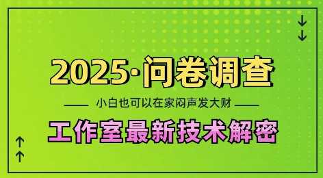 2025最新问卷调查工作室技术揭秘：在家也能轻松赚钱，小白也能日赚两张-山林科技社