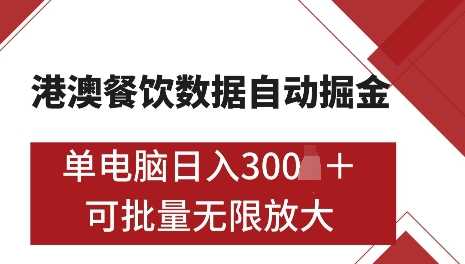 揭秘港澳数据全自动掘金技术，单电脑日入5张，矩阵批量操作无限收益-山林科技社