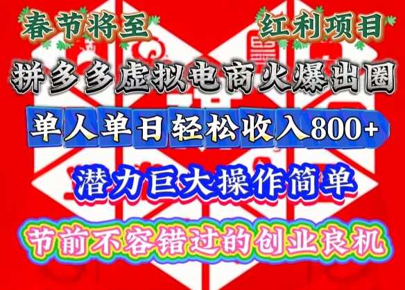 春节拼多多虚拟电商火爆出圈，揭秘单人单日轻松收入多张的潜力与操作-山林科技社